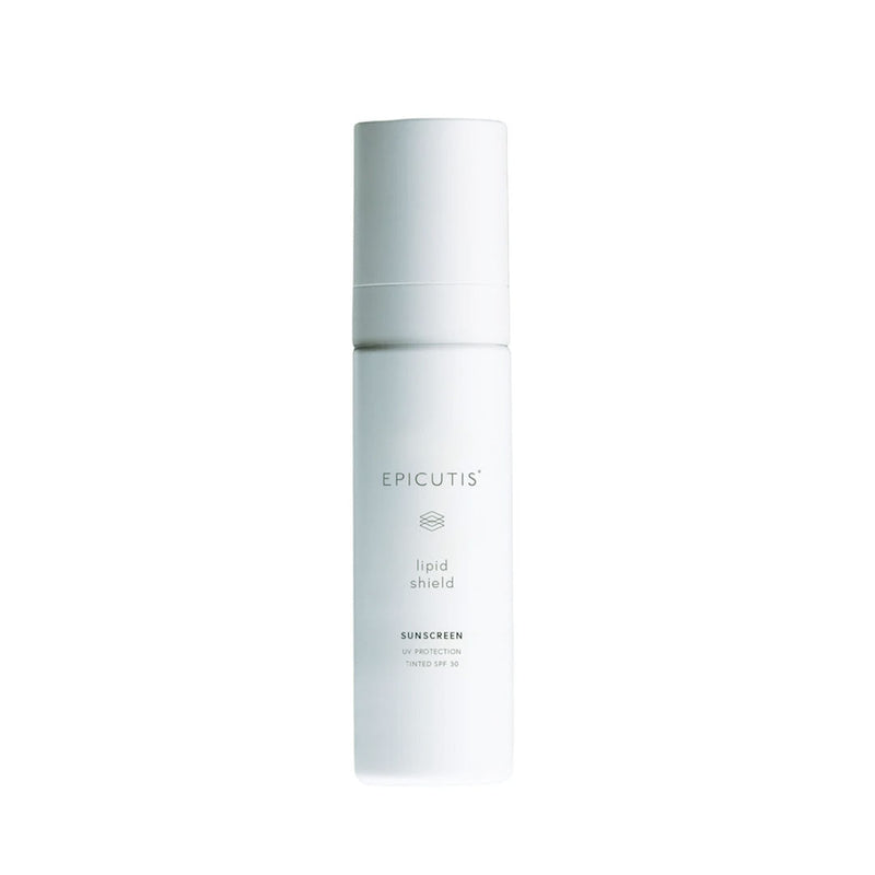 White Epicutis Lipid Shield SPF 30 sunscreen bottle with a pump dispenser.